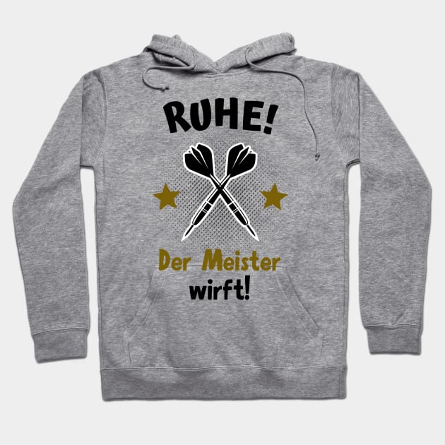 Darts Meister Lustiger Spruch Dartpfeile Fun Hoodie by Foxxy Merch